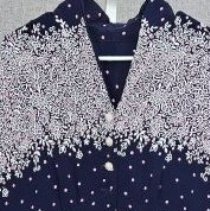 Dark Blue & White Flowered Dress