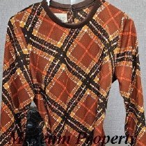 Brown & Orange Plaid Dress