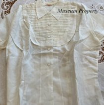 White Cotton Bib Style Blouse