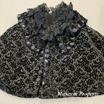 Black embossed velvet capelet