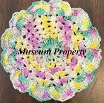 Multicolored shell pattern doily/potholder