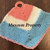 Blue, White & Peach Doily/Potholder