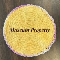 Yellow Doily with Lavender  trim