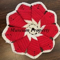 Red & White Pinwheel Doily