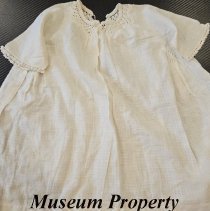 White checked long cotton dress