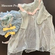 Blue Net Baby Dress with Bonnet