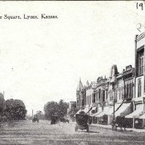 West Side of the Square in Lyons, Kansas, 1910