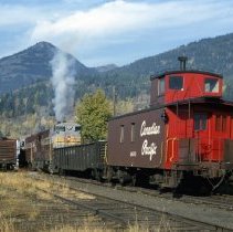 A2021_018_019 - Rossland Bc. Cpr Station Yards. Train Delivering Granite Mt