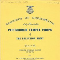 Dedication of Remodeled Pittsburgh Temple Corps 1960