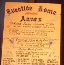 Eventide Home Annex dedication 09/25/1955