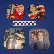 4 Salvation Army Christmas themed coasters