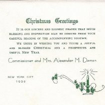 1938 Christmas Greetings Commissioner & Mrs. Damon