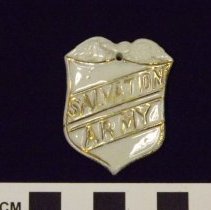 White Ceramic Badge with Eagle Crest