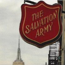 Red Shield with Empire State Building in background