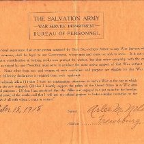 Envoy Arlee Nelson War Service Dept. Pledge 1918