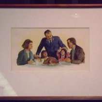 Offcier & Family Turkey Dinner framed & matted