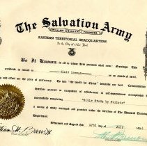 Certificate of completion of the Bible Study by Periods