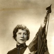 Evangeline Booth With Blood and Fire Flag Photograph