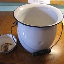 enamel bucket and bowl