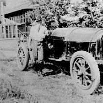 Bill Madson with his auto ca 1920