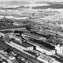 Aerial of Hillyard showing the GN shops