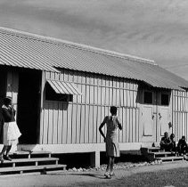 Metal shelters for agricultural workers in Okeechobee Migratory Labor Camp,
