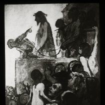 People speaking to crowd. Seems like a very chaotic situation. Also, this i