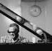 Ray Charles playing the piano during recording session, Hollywood, CA.