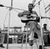 Richie Havens, the first on-stage performer at the Woodstock Music Festival