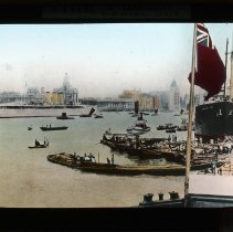 British flag in harbor