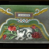 Sleeping cat carving