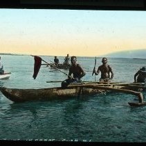 Men in canoes