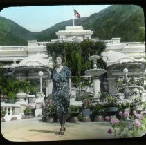 Woman in floral dress