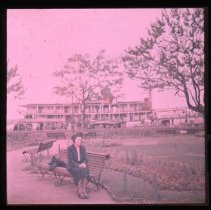 Woman on a park bench