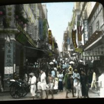 wagon on busy street