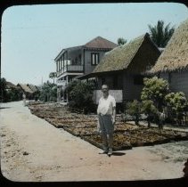Man next to plant beds