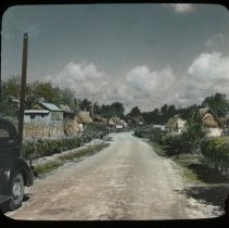 Long curved village road