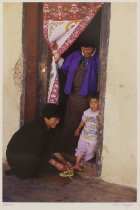 Wright, Alice, "Woman Tying Child's Shoes," 2001