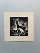 Otis Dozier, "Jackrabbit", no date, woodblock etching