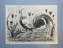 Otis Dozier, "Rooster and Thistles", 1987, lithograph
