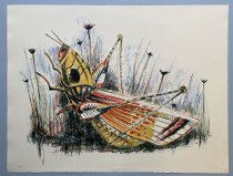 Otis Dozier, "Grasshopper", 1987, color lithograph
