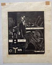 Donald Vogel, "The Studio", no date, etching on rice paper