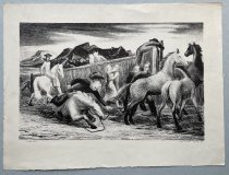 Kenneth Evett, "Untitled [Fallen Horse]", 1937, lithograph