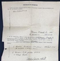 Certificate of Retention for Frank E. Moose