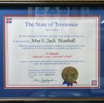 John T. Marshall Aide de Camp Appointment Certificate