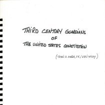 Third Century Guardians Of The Us Constitution (original) Mccoy 1987 001