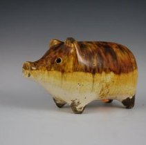 Cornelian Yellow and Brown Piggy Bank