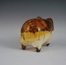 Cornelian Yellow and Brown Piggy Bank