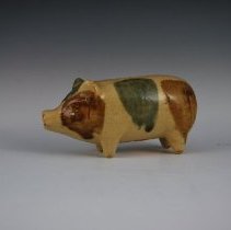 Cornelian Green, Brown, and Yellow Piggy Bank