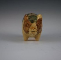 Cornelian Green, Brown, and Yellow Piggy Bank